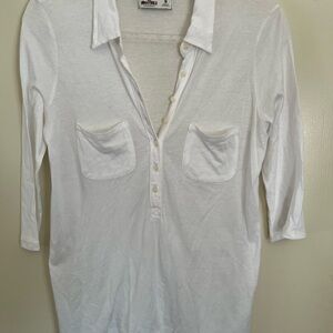 Hollister White Button-Down Shirt